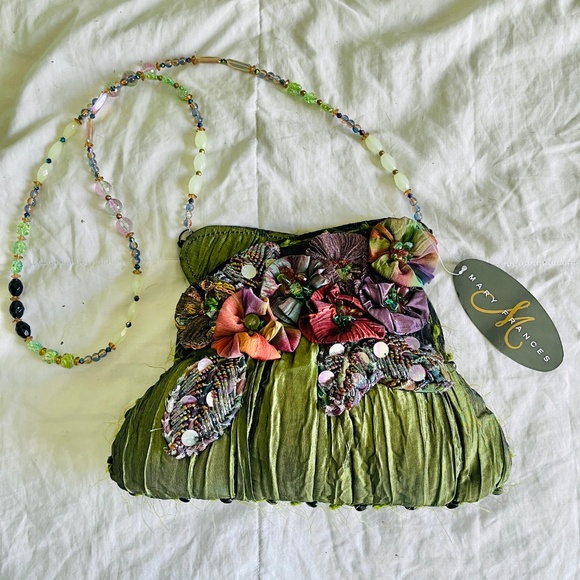 Mary Frances Handcrafted Vintage Handbag | Beaded Taffeta Purse NWT - Picture 4 of 6